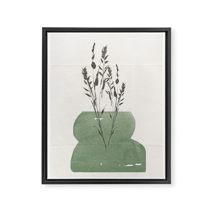 Modern Vase With Plants Framed Canvas Print Gallery Image 1