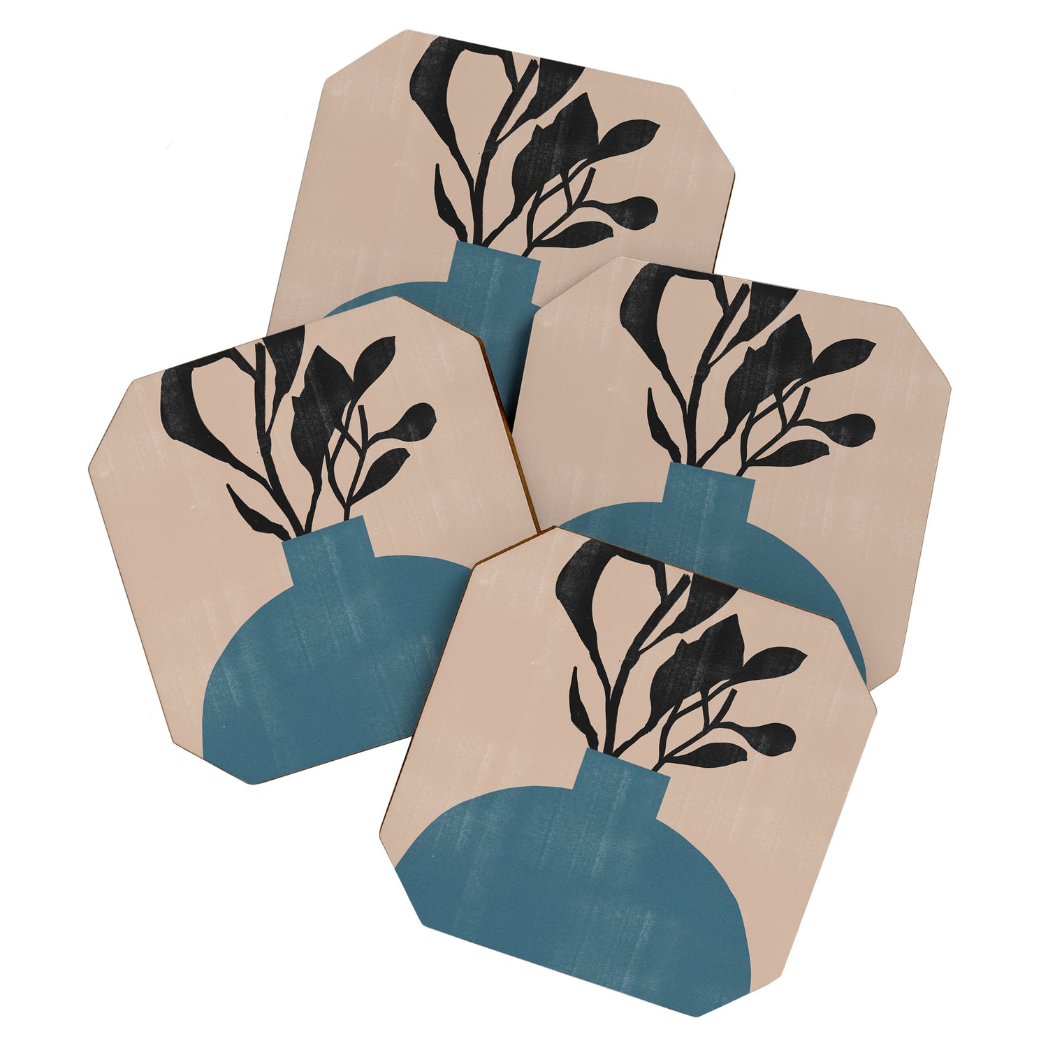 Modern Vase with Plants No.7 Coaster Gallery Image 1