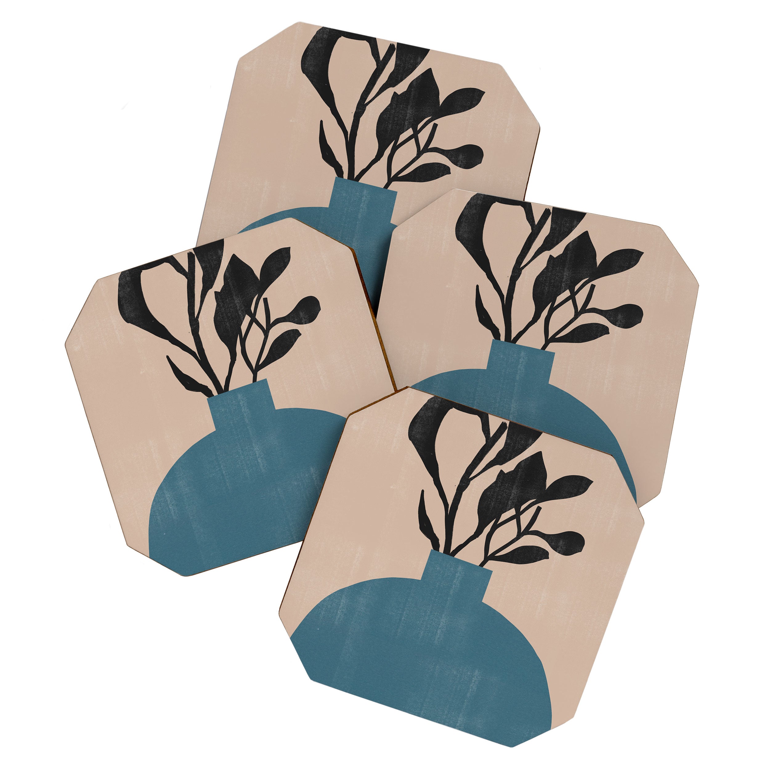 Modern Vase with Plants No.7 Coaster Gallery Image 1