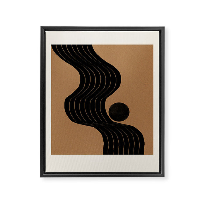 Modern Waves and Sun Framed Canvas Print Gallery Image 1