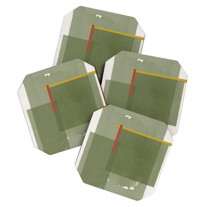 Modernist Green Objects Coaster Gallery Image 1