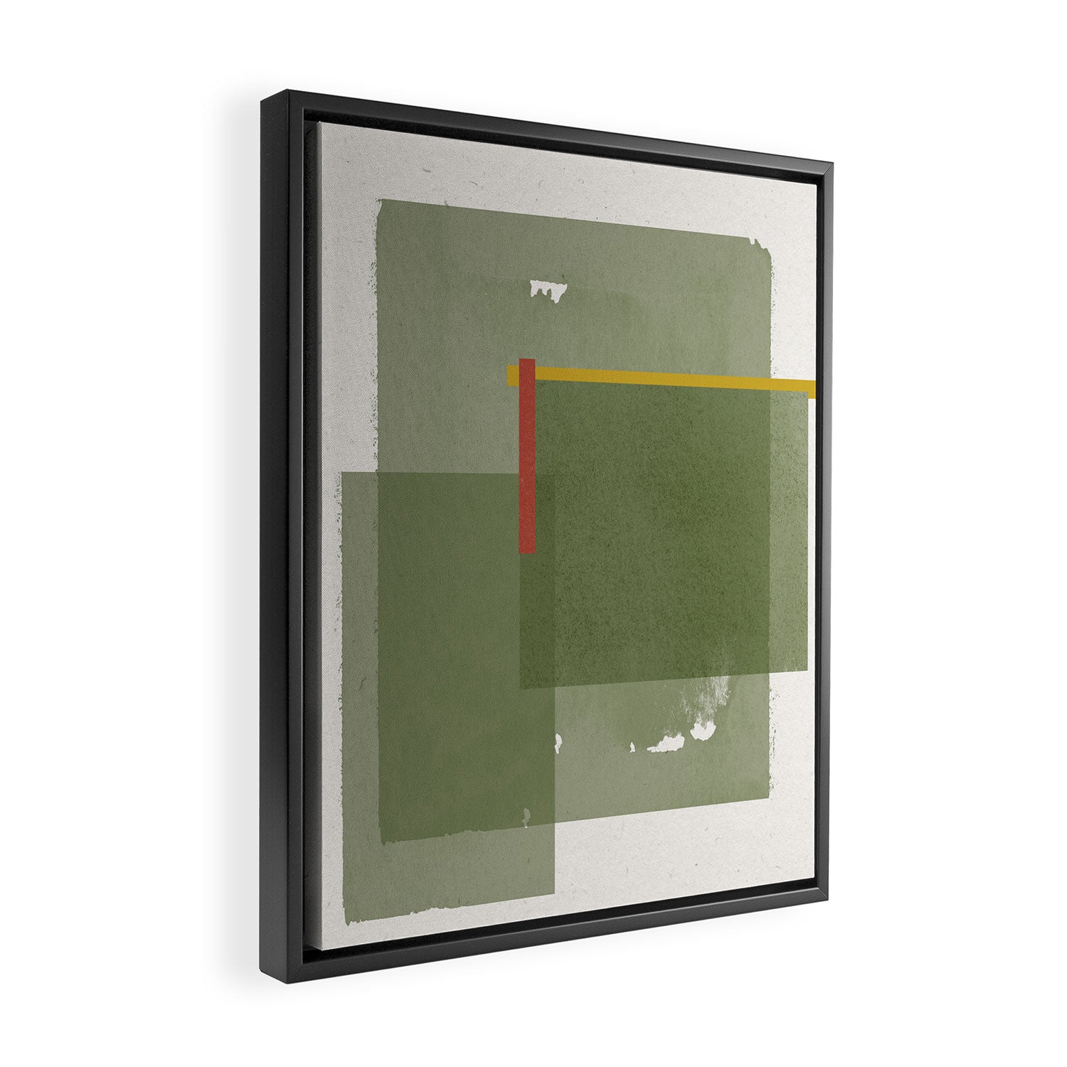 Modernist Green Objects Framed Canvas Print Gallery Image 2