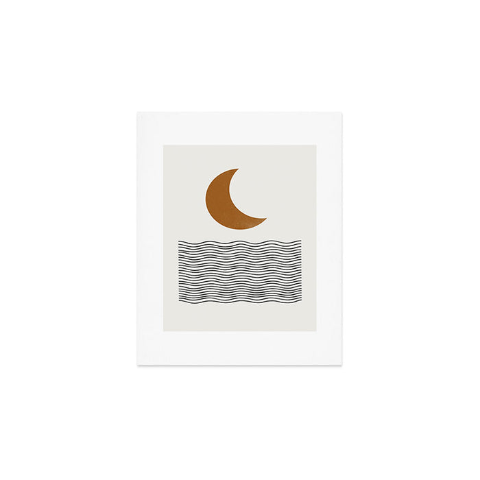 Moon by the ocean Art Print Gallery Image 1