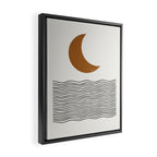 Moon by the ocean Framed Canvas Print Gallery Image 2