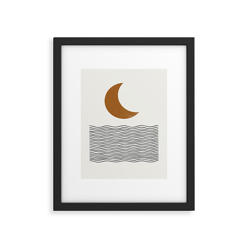 Moon by the ocean Framed Art Print Gallery Image 5