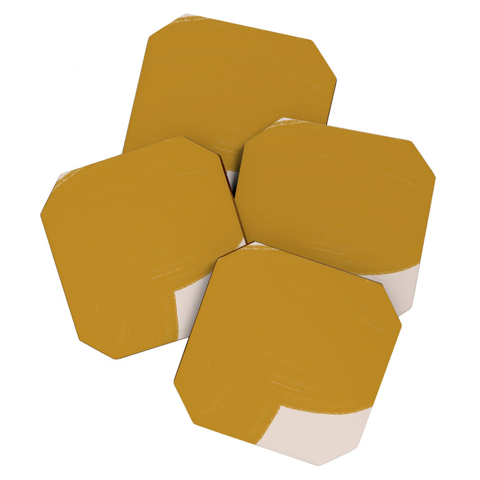 Mustard Modern Shape Coaster Gallery Image 1