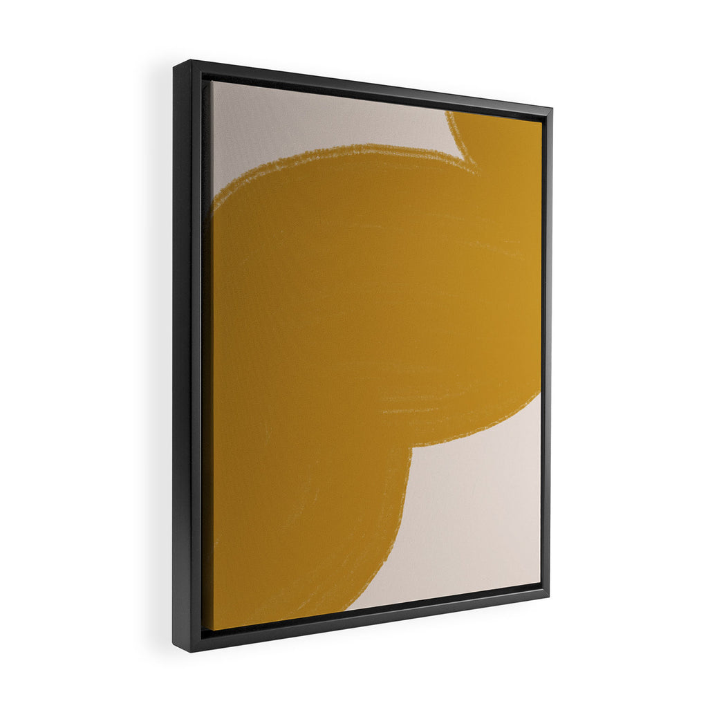 Mustard Modern Shape Framed Canvas Print Gallery Image 2