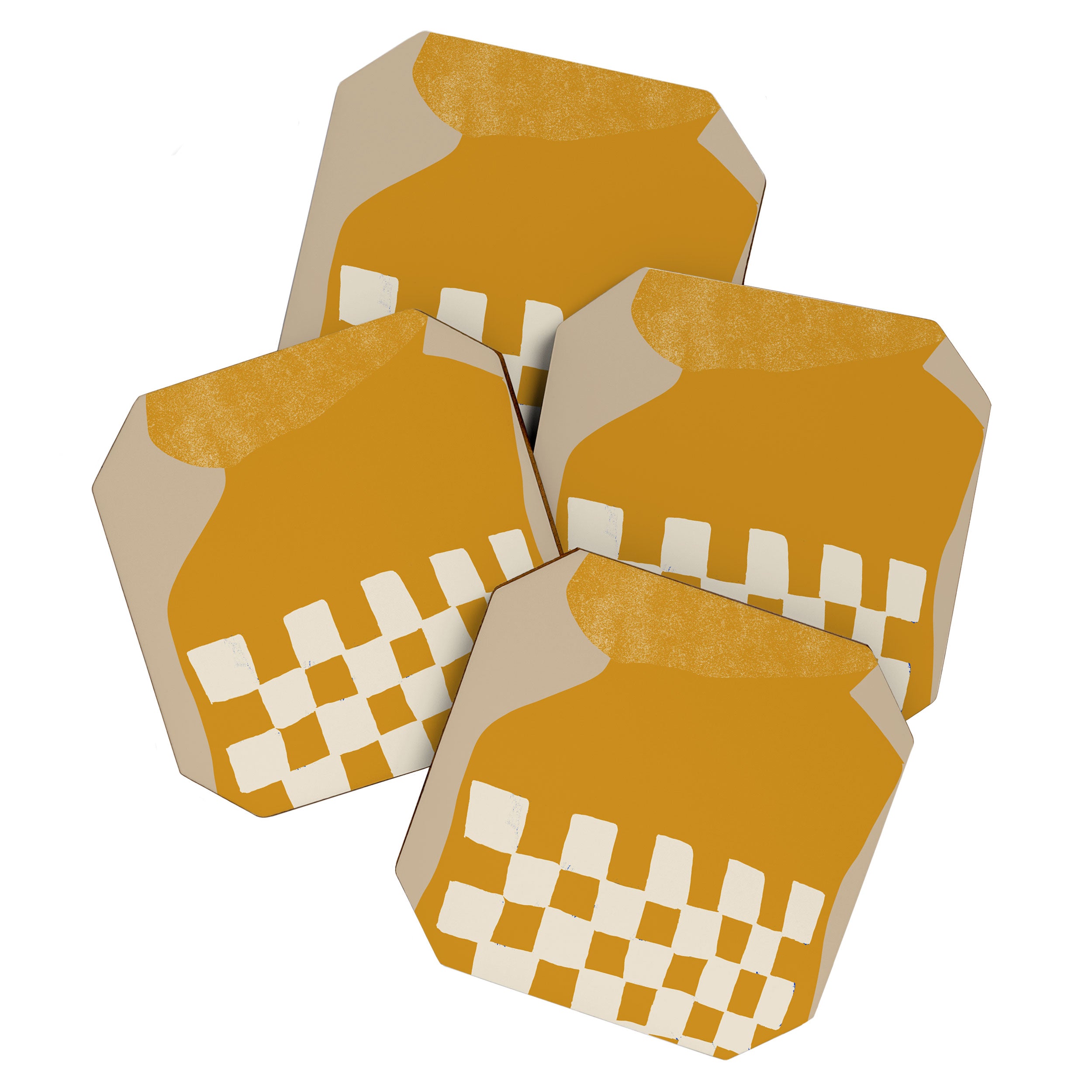 Mustard Shapes Coaster Gallery Image 1