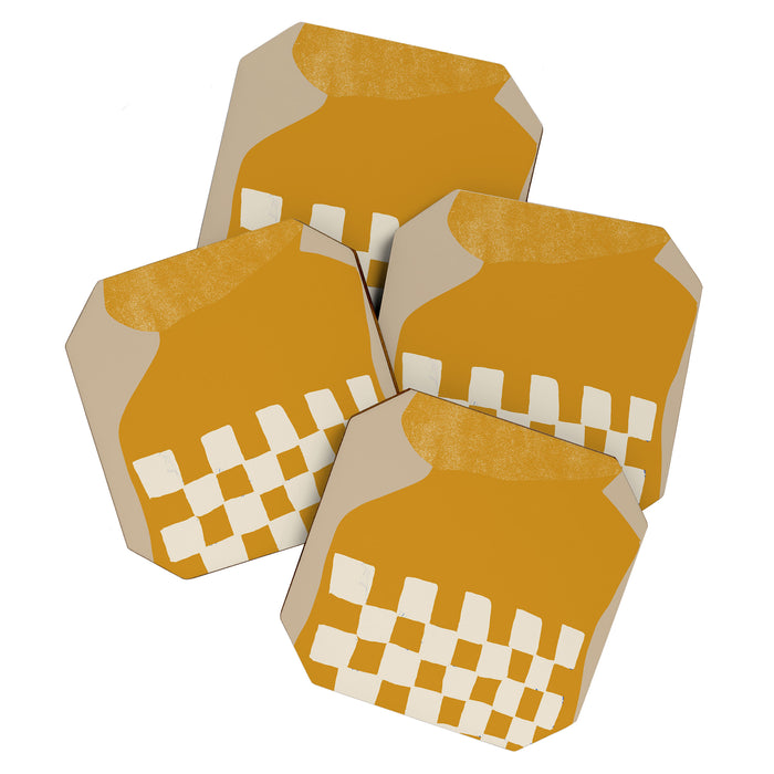 Mustard Shapes Coaster Gallery Image 1