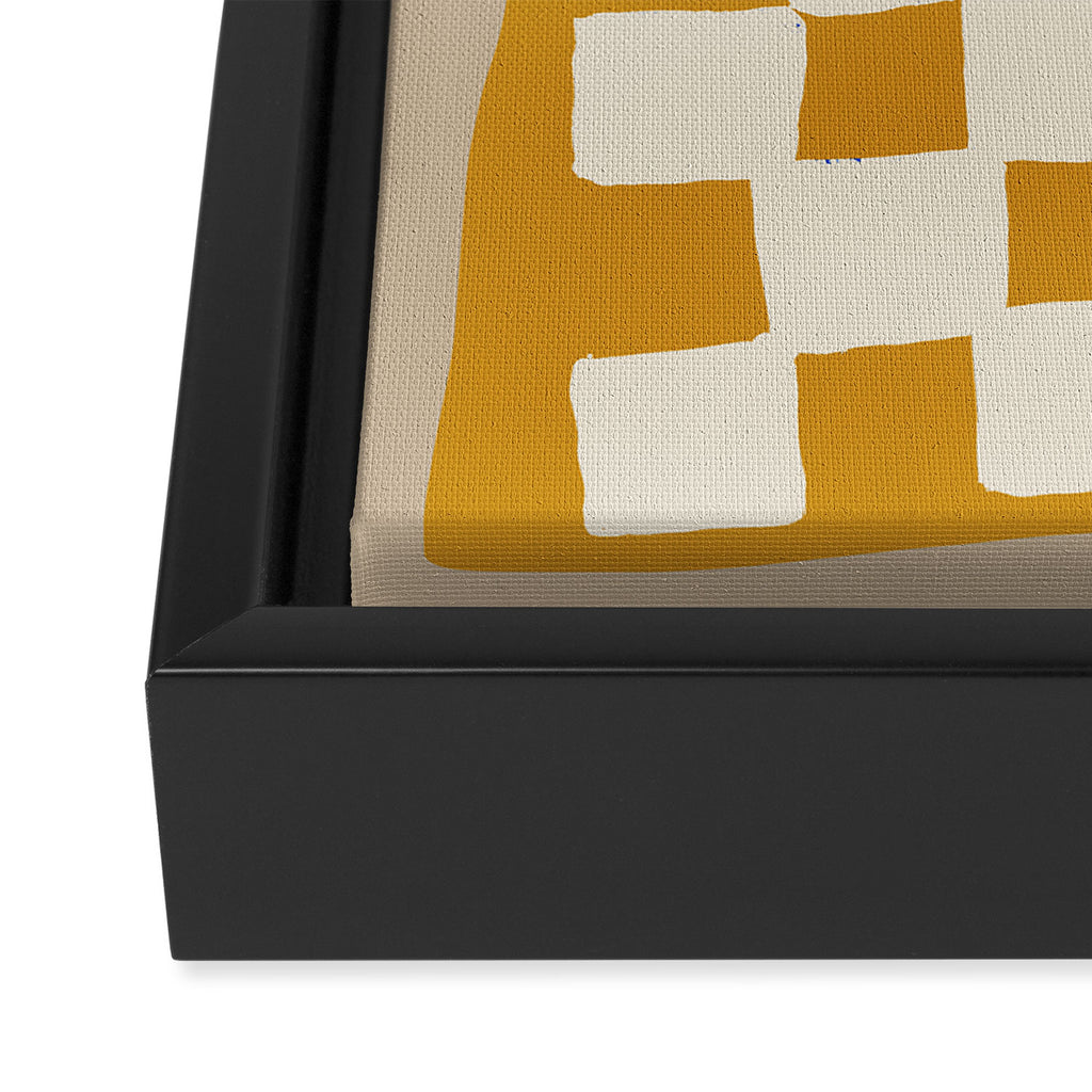 Mustard Shapes Framed Canvas Print Gallery Image 3