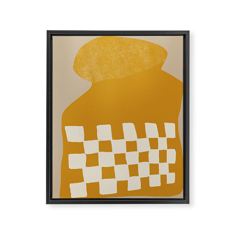 Mustard Shapes Framed Canvas Print Gallery Image 6