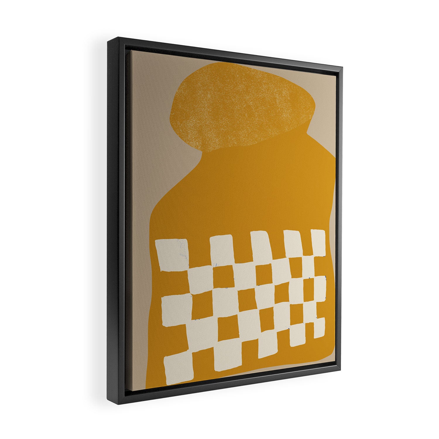 Mustard Shapes Framed Canvas Print Gallery Image 2