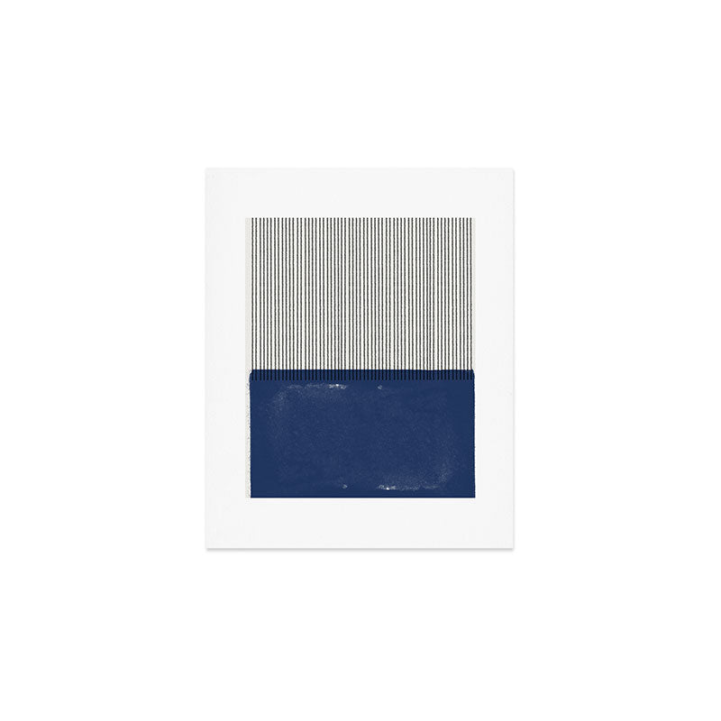 Navy Blue Mid Century  Art Print Gallery Image 1