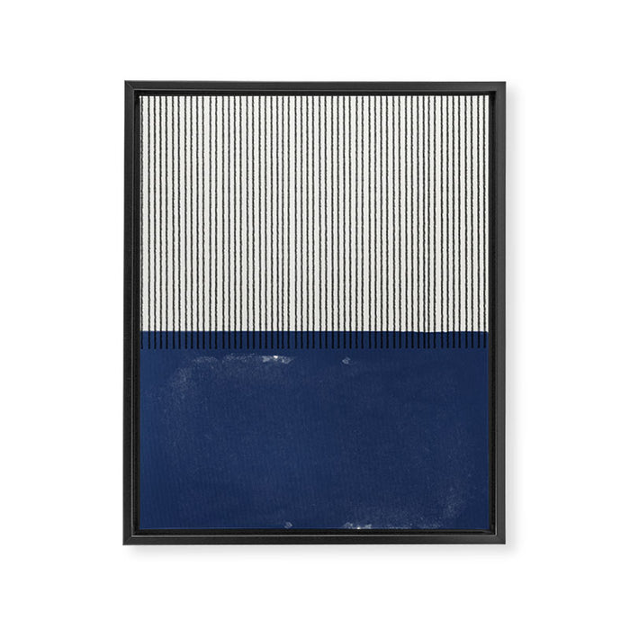 Navy Blue Mid Century  Framed Canvas Print Gallery Image 1