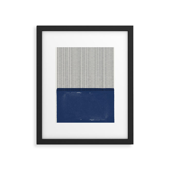 Navy Blue Mid Century  Framed Art Print Gallery Image 1