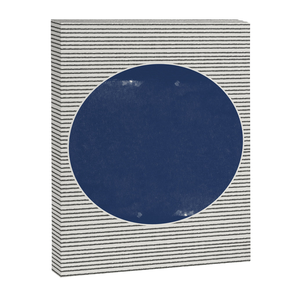 Navy Blue Woodblock  Canvas Print Gallery Image 6