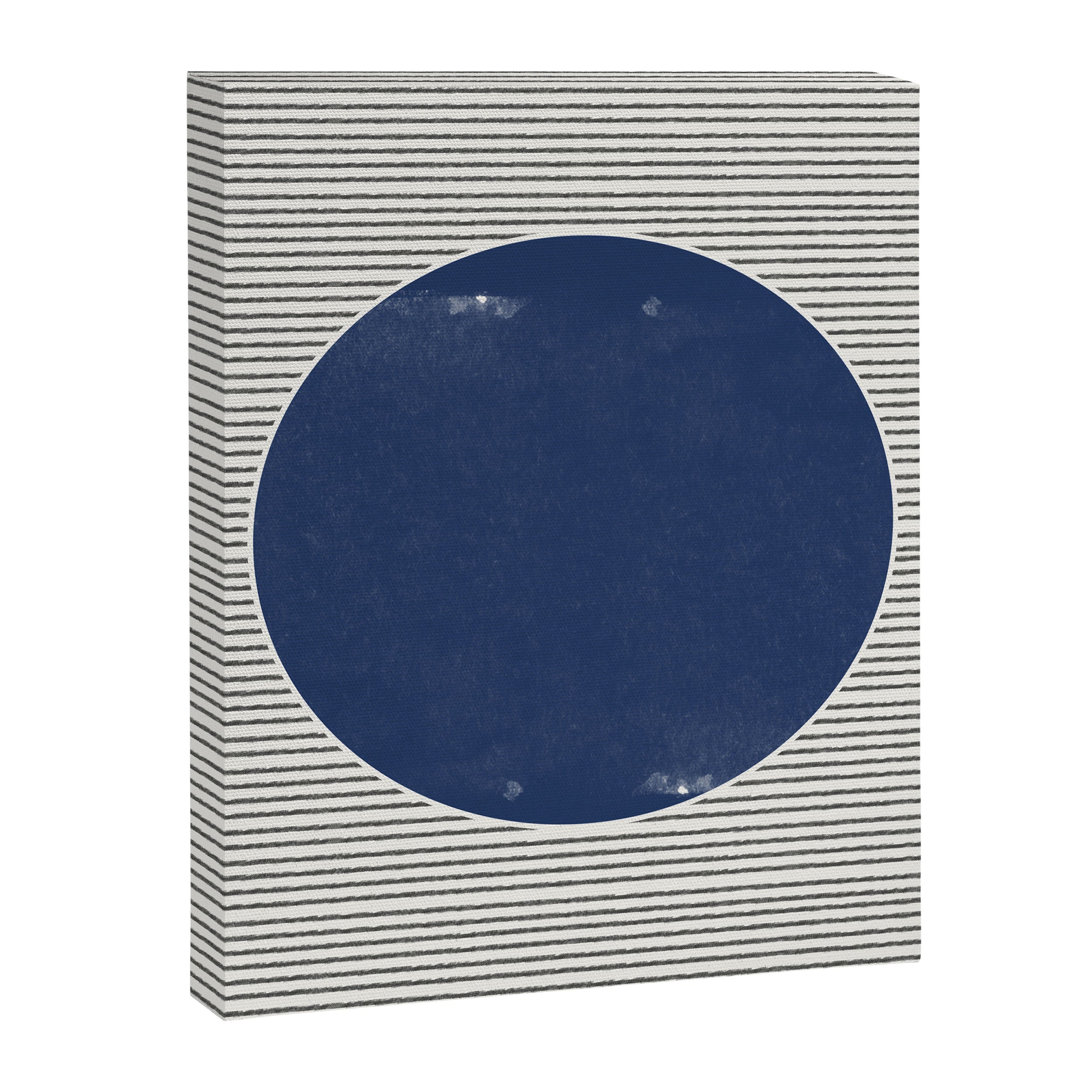Navy Blue Woodblock  Canvas Print Gallery Image 6