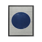 Navy Blue Woodblock  Framed Canvas Print Gallery Image 6