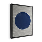 Navy Blue Woodblock  Framed Canvas Print Gallery Image 2