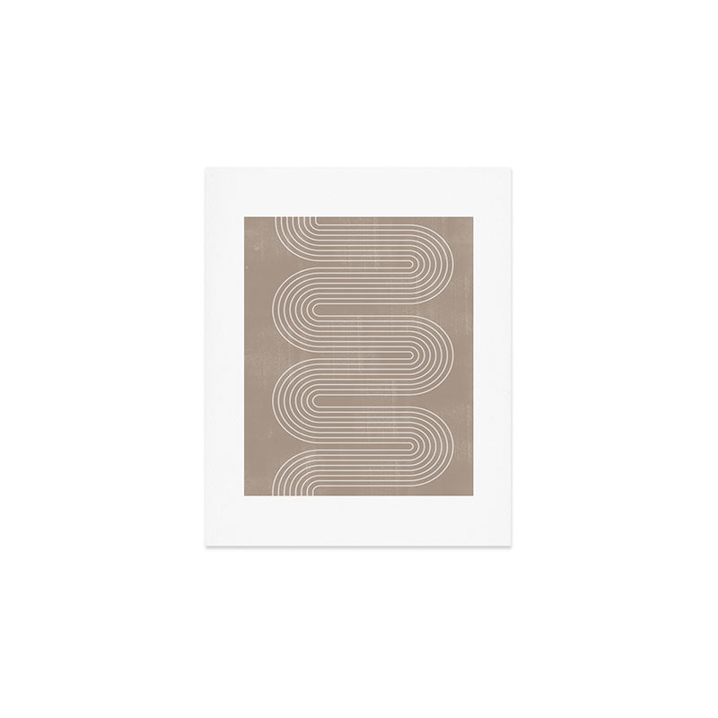 Neutral Lines Arch Minimalist Graphic Art Print Gallery Image 1