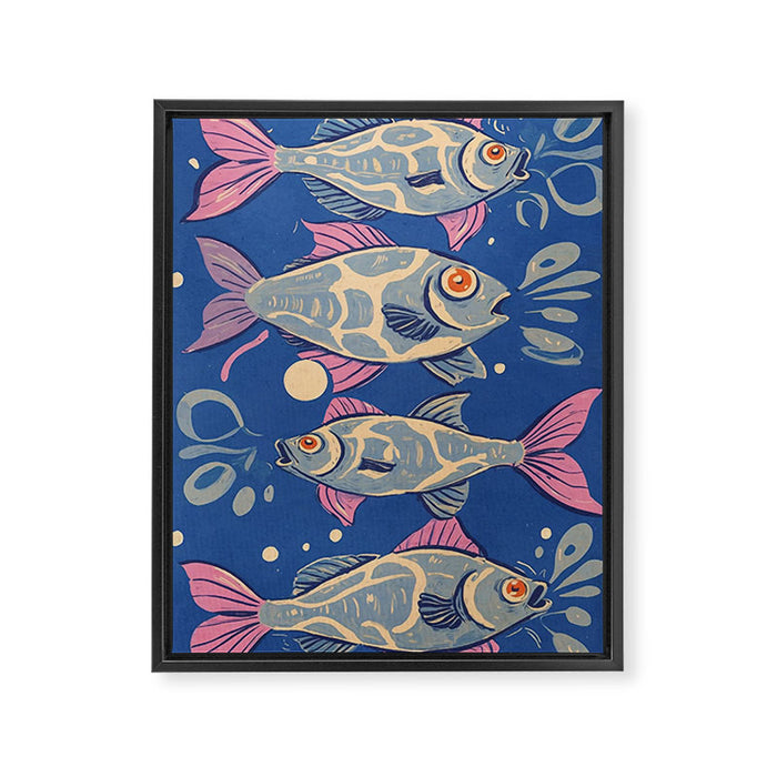 Oceanic Life - Fishes Framed Canvas Print Gallery Image 1