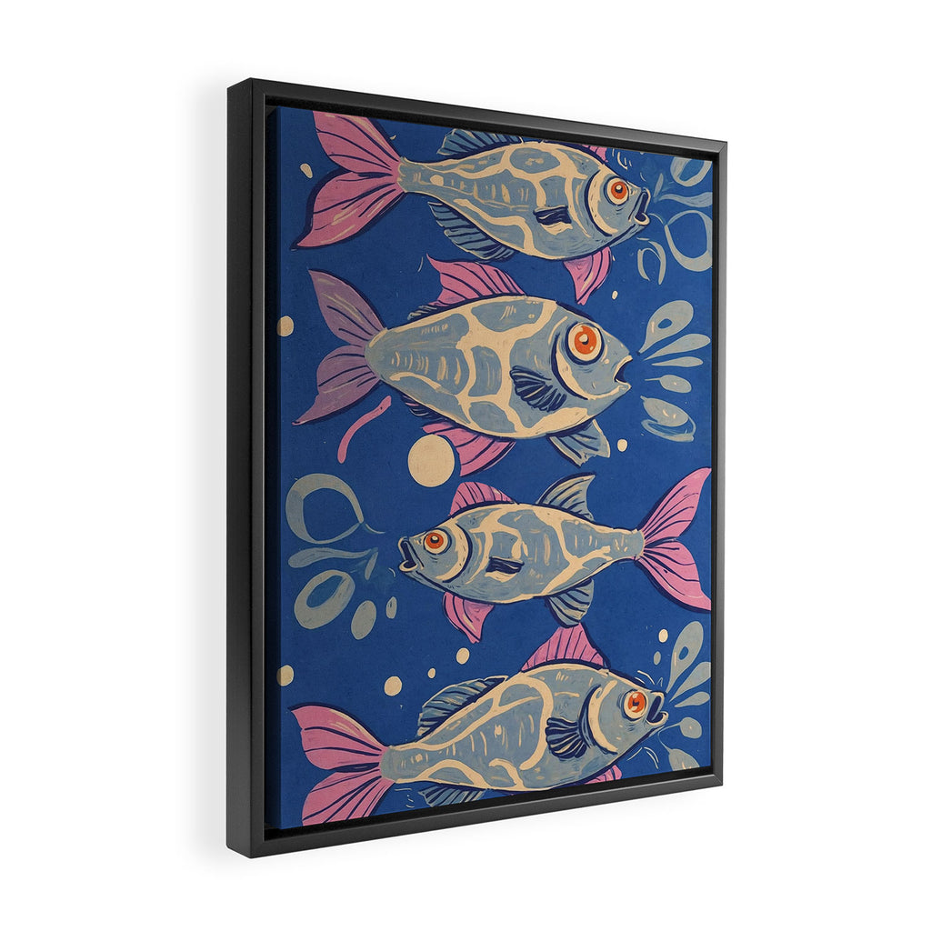 Oceanic Life - Fishes Framed Canvas Print Gallery Image 2