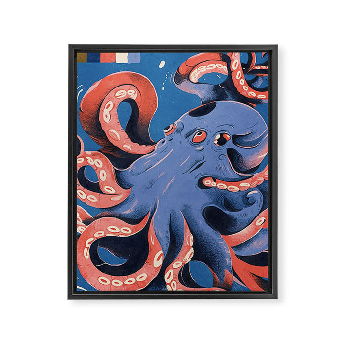 Oceanic Life - Octopus Framed Canvas Print Gallery Image 1