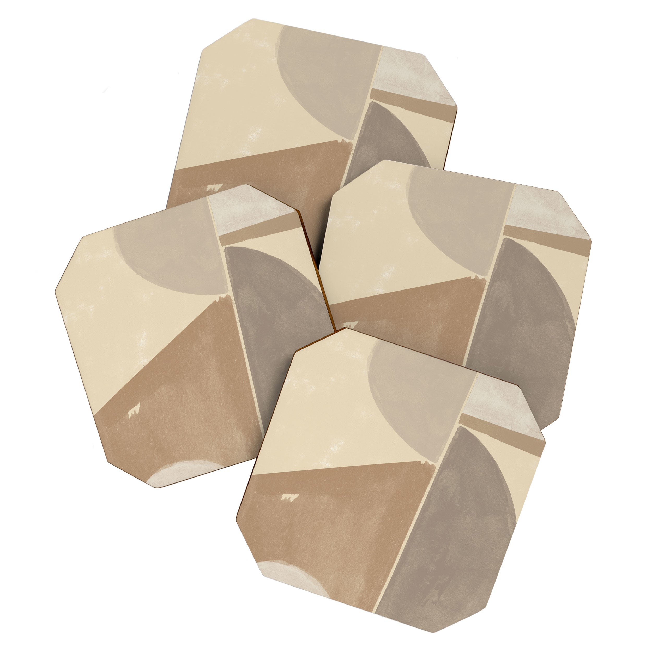 Organic Neutral Tones Shapes Coaster Gallery Image 1