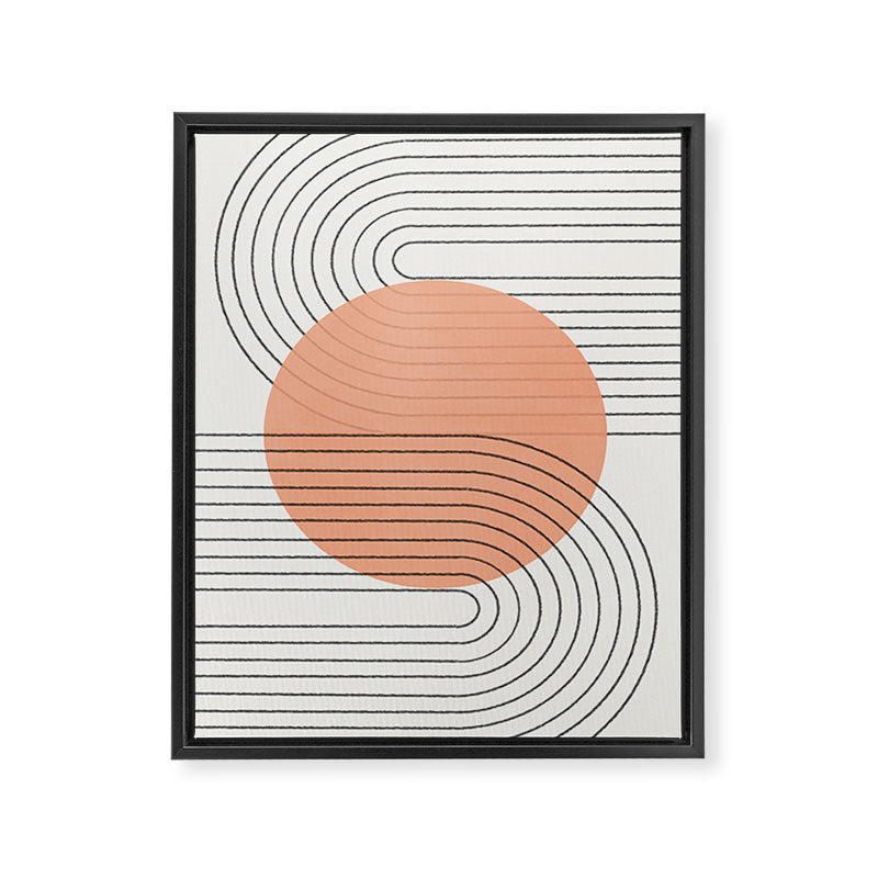 Peachy Geometric Balance Framed Canvas Print Gallery Image 6