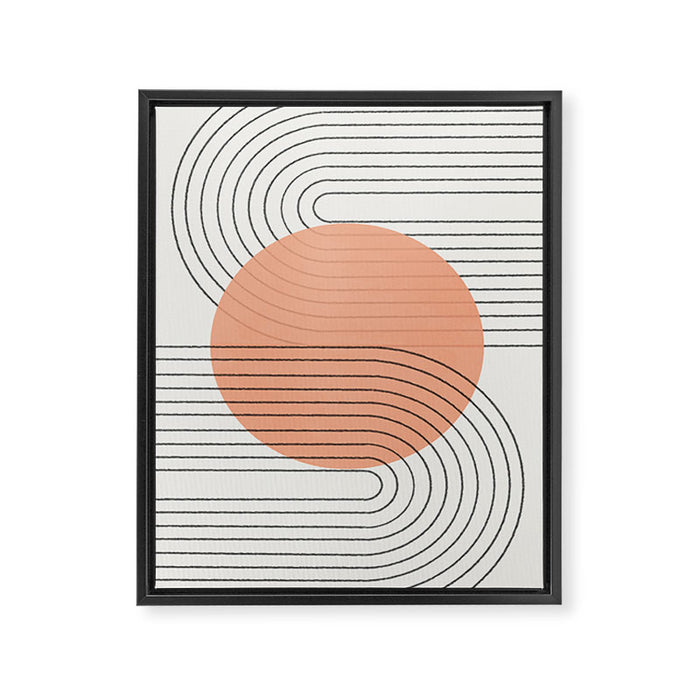 Peachy Geometric Balance Framed Canvas Print Gallery Image 1