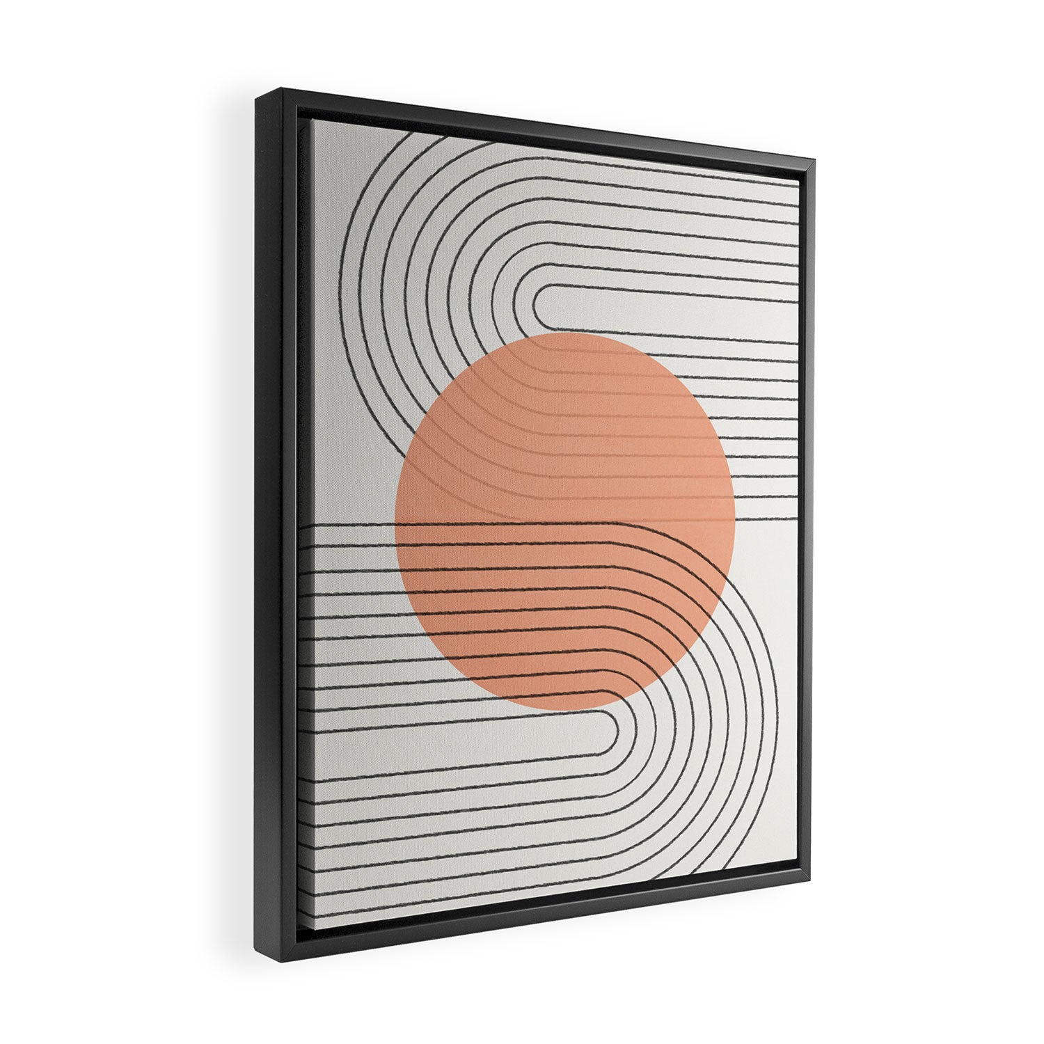Peachy Geometric Balance Framed Canvas Print Gallery Image 2