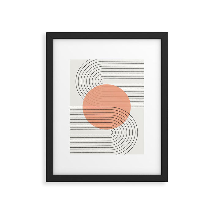 Peachy Geometric Balance Framed Art Print Gallery Image 1