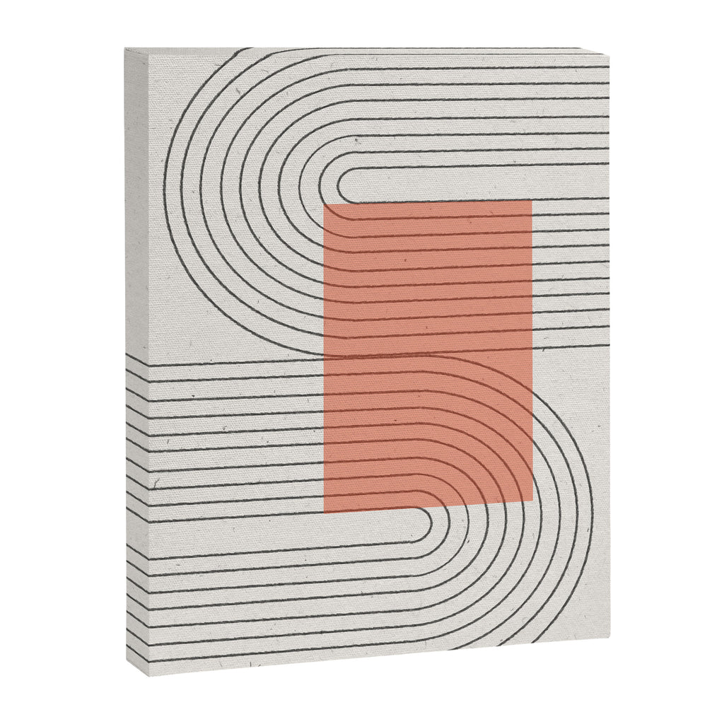 Peachy Modern Geometric  Canvas Print Gallery Image 6