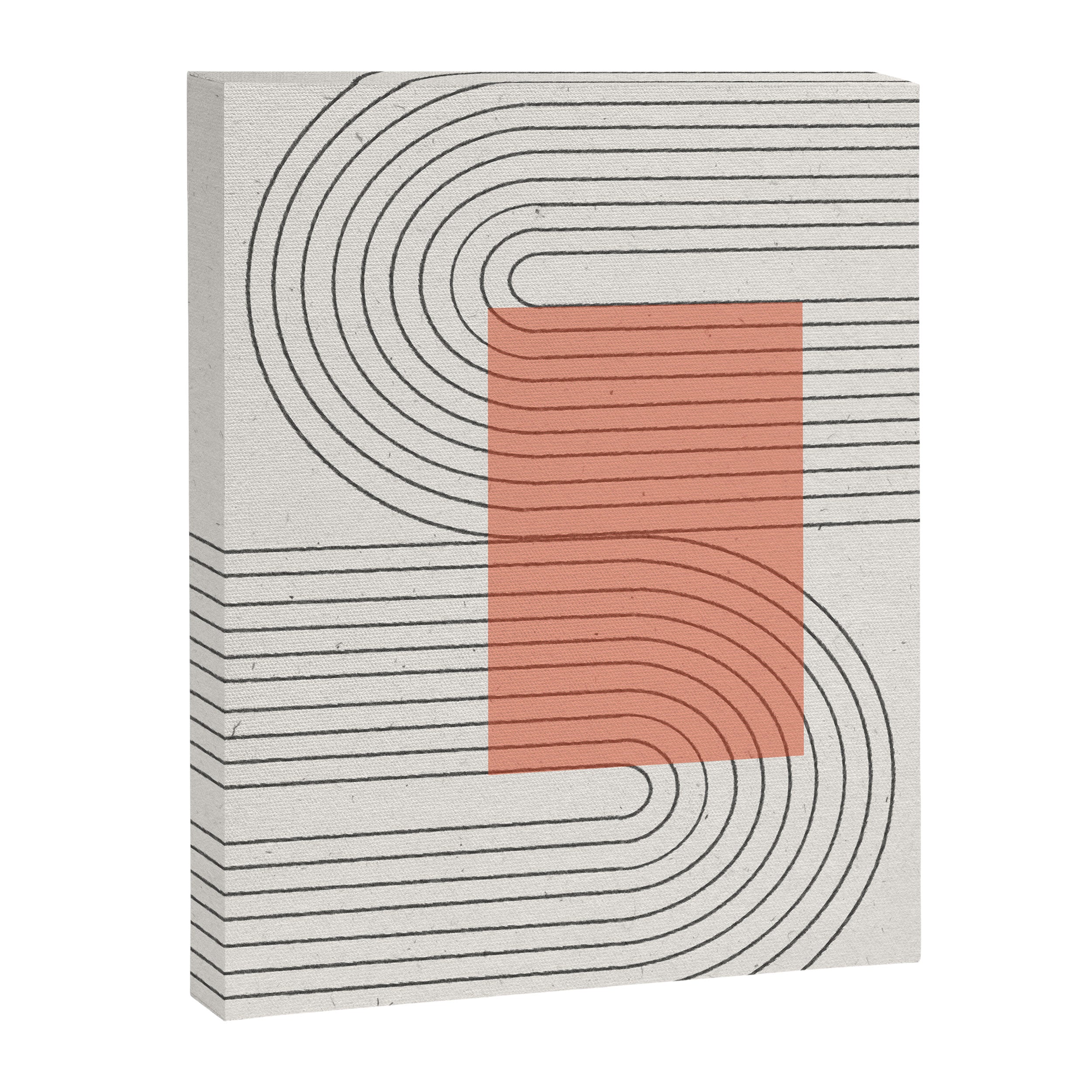 Peachy Modern Geometric  Canvas Print Gallery Image 6