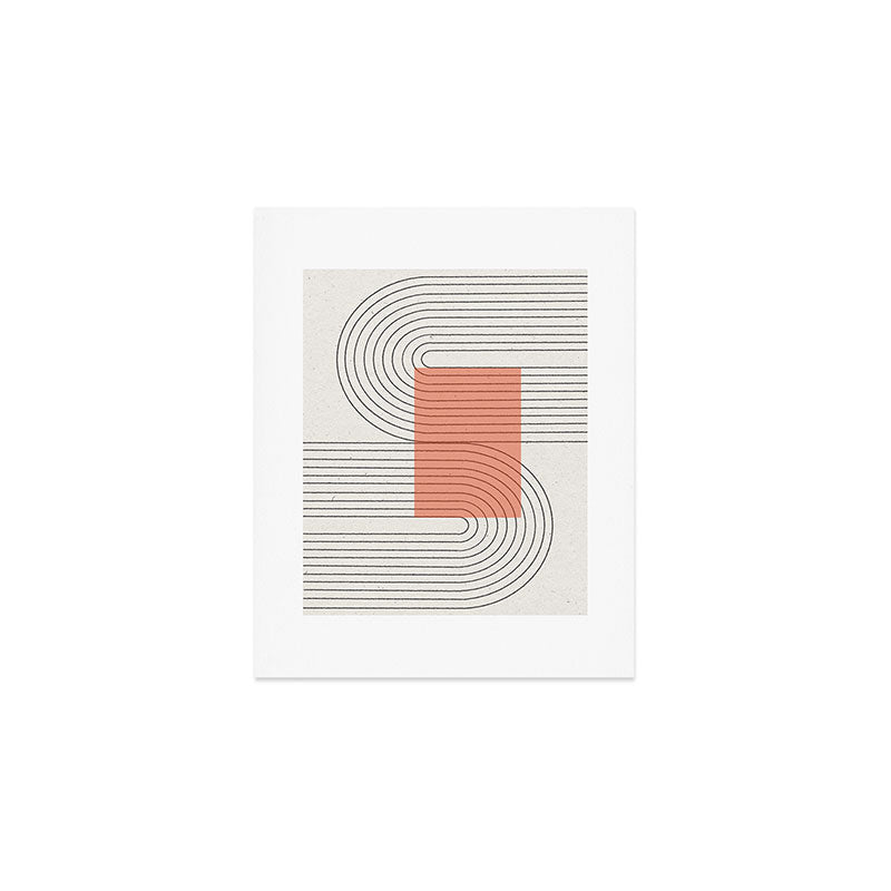 Peachy Modern Geometric  Art Print Gallery Image 1