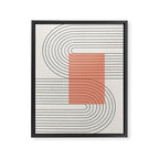 Peachy Modern Geometric  Framed Canvas Print Gallery Image 6