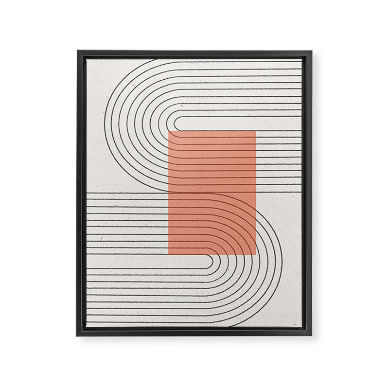 Peachy Modern Geometric  Framed Canvas Print Gallery Image 6