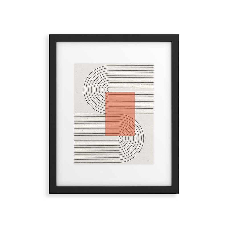 Peachy Modern Geometric  Framed Art Print Gallery Image 5
