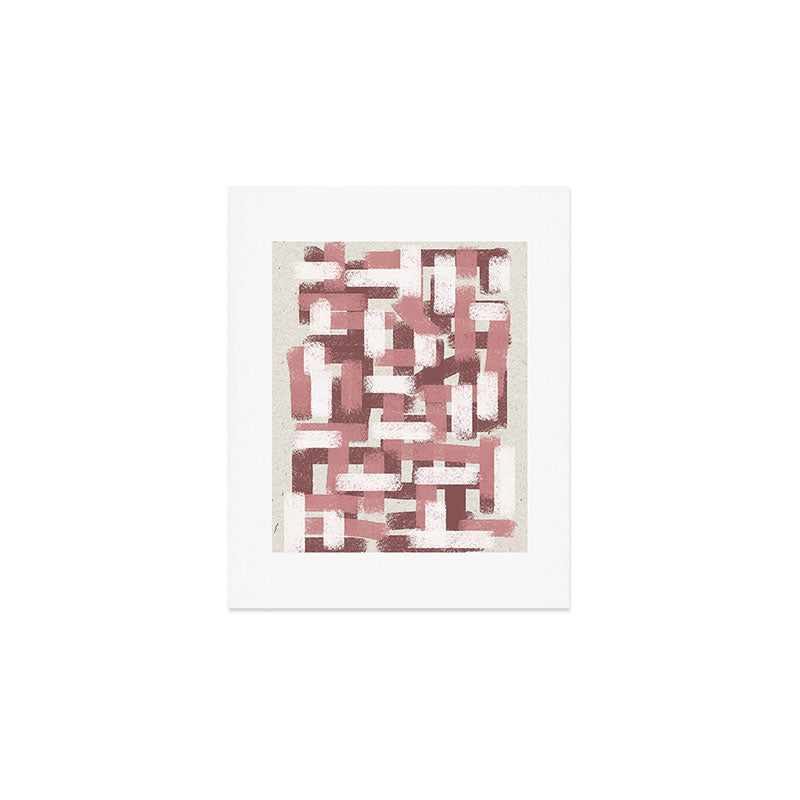 Pink Rose Modern Elements Art Print Gallery Image 1