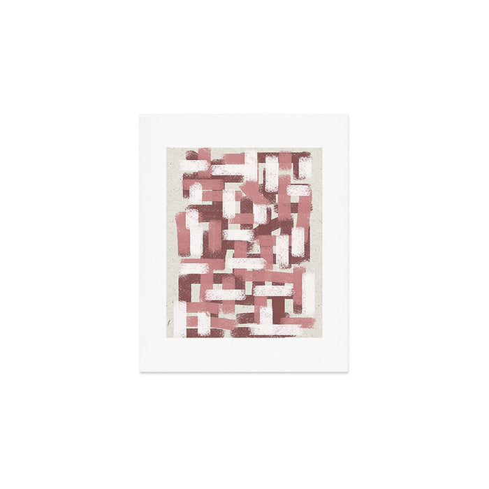 Pink Rose Modern Elements Art Print Gallery Image 1