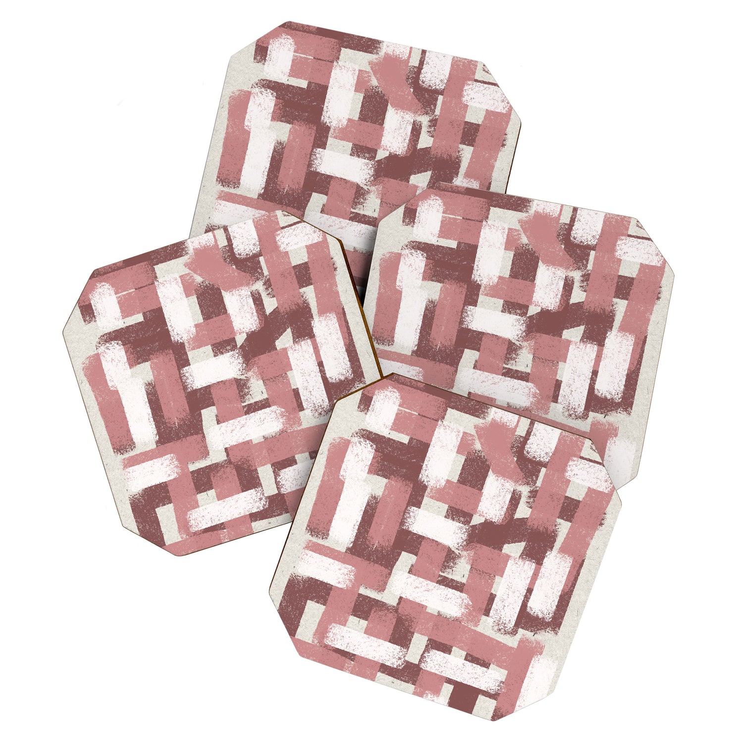 Pink Rose Modern Elements Coaster Gallery Image 1