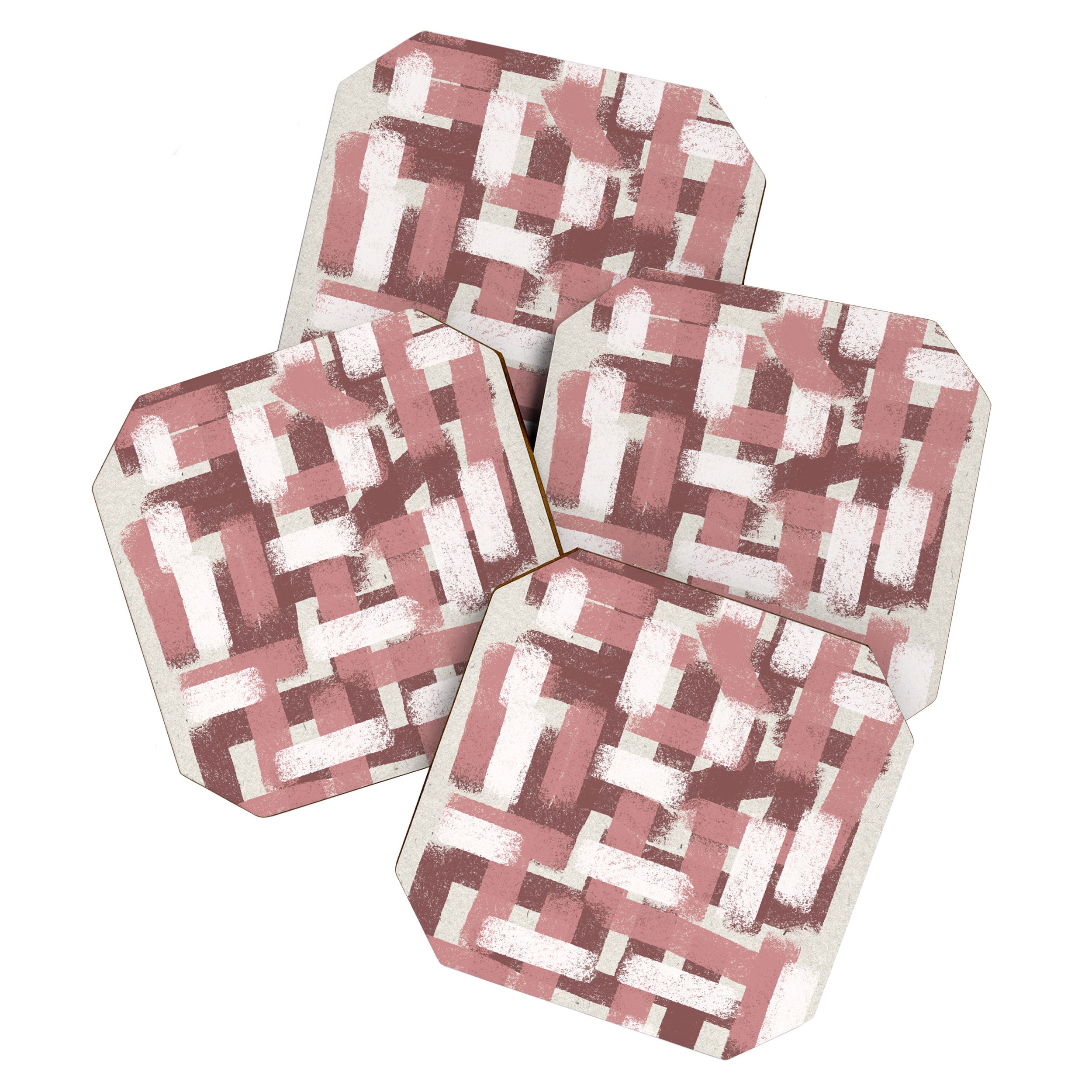 Pink Rose Modern Elements Coaster Gallery Image 1
