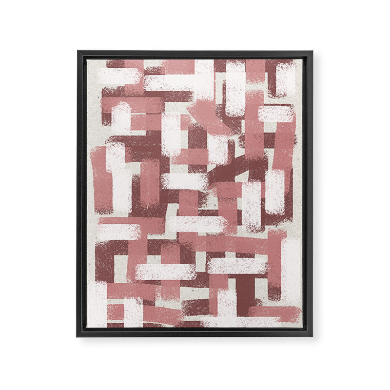 Pink Rose Modern Elements Framed Canvas Print Gallery Image 6