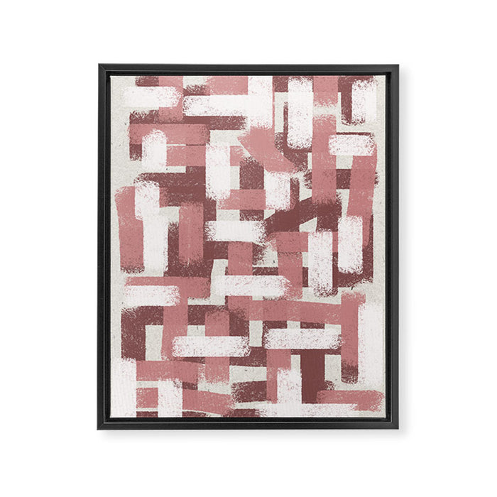 Pink Rose Modern Elements Framed Canvas Print Gallery Image 1