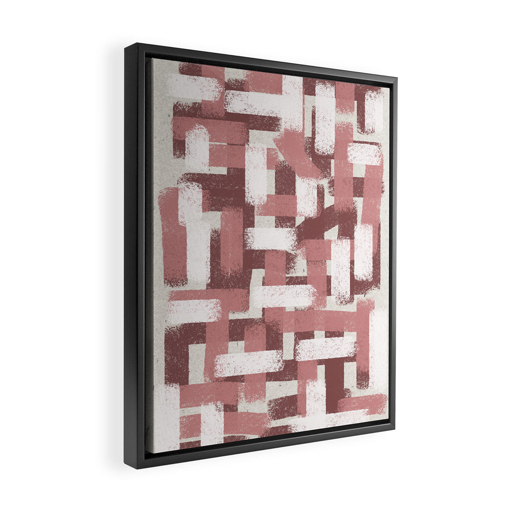 Pink Rose Modern Elements Framed Canvas Print Gallery Image 2