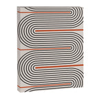 Red, Beige, Black Lines Contemporary Canvas Print Gallery Image 6