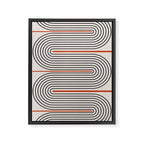 Red, Beige, Black Lines Contemporary Framed Canvas Print Gallery Image 6