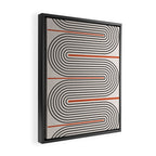 Red, Beige, Black Lines Contemporary Framed Canvas Print Gallery Image 2