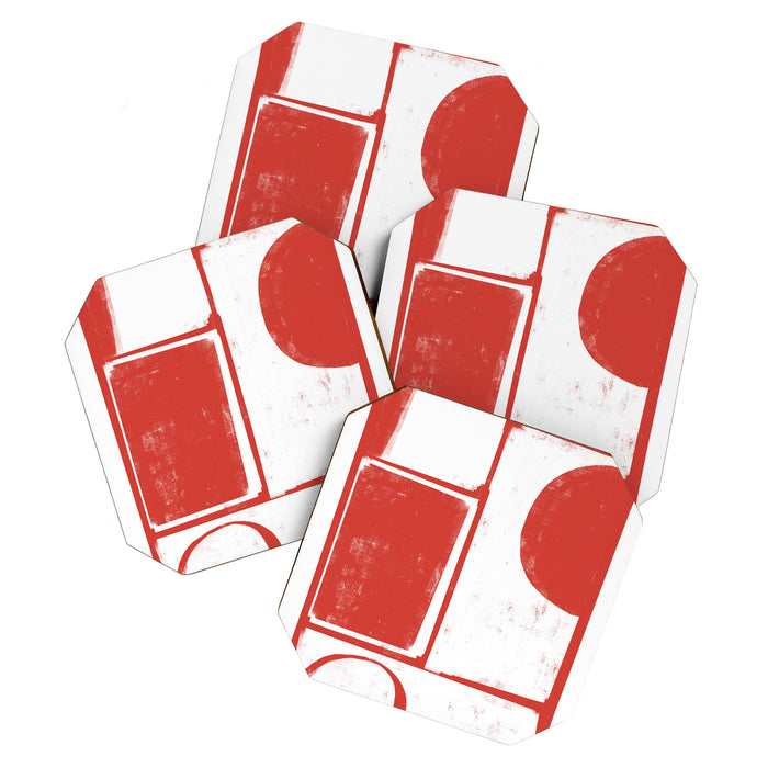 Red Geometric Object Coaster Gallery Image 1
