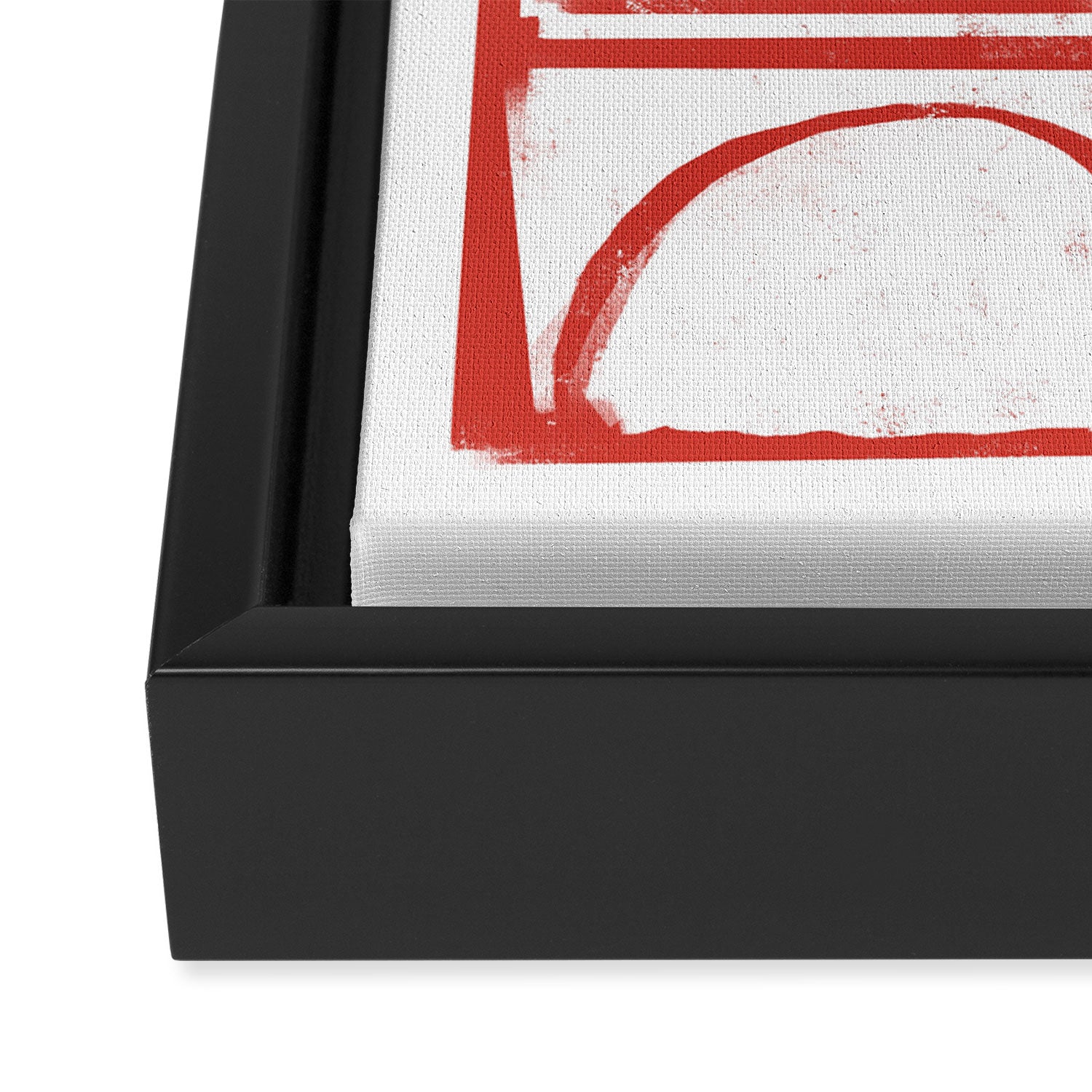 Red Geometric Object Framed Canvas Print Gallery Image 3